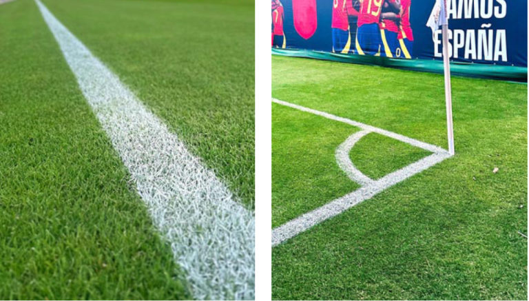 Perfekte Rasenmarkierungen mit griwecolor Rasenmarkierfarbe